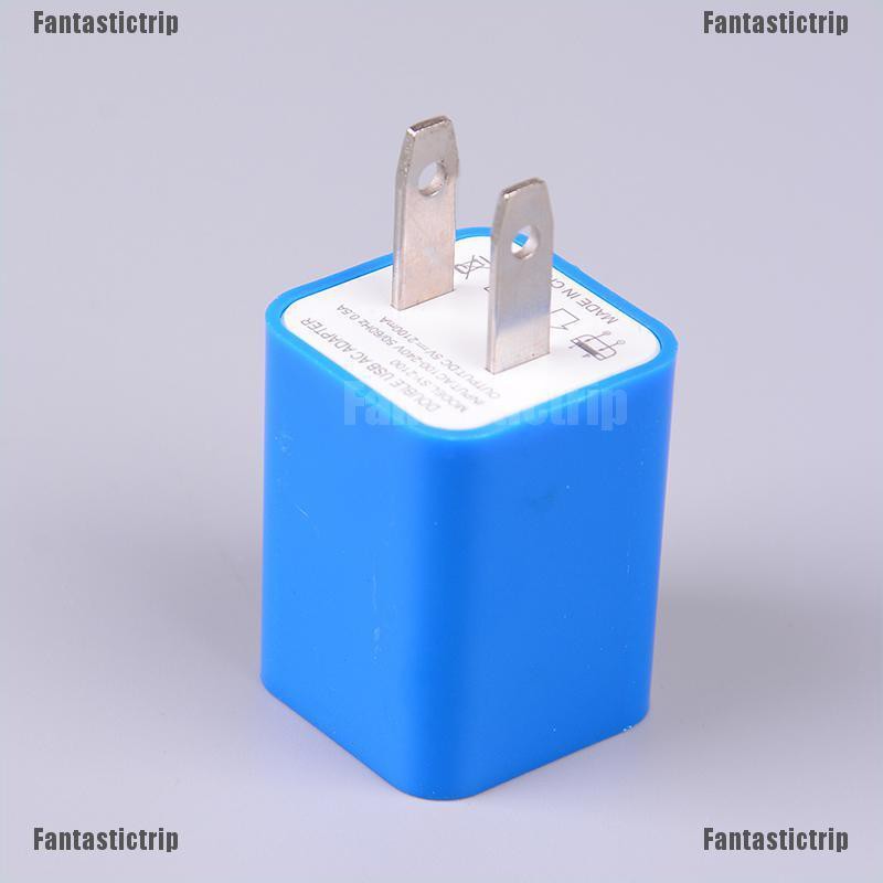 Fantastictrip US plug USB charging 2 port wall home travel AC charger adapter for smart phone