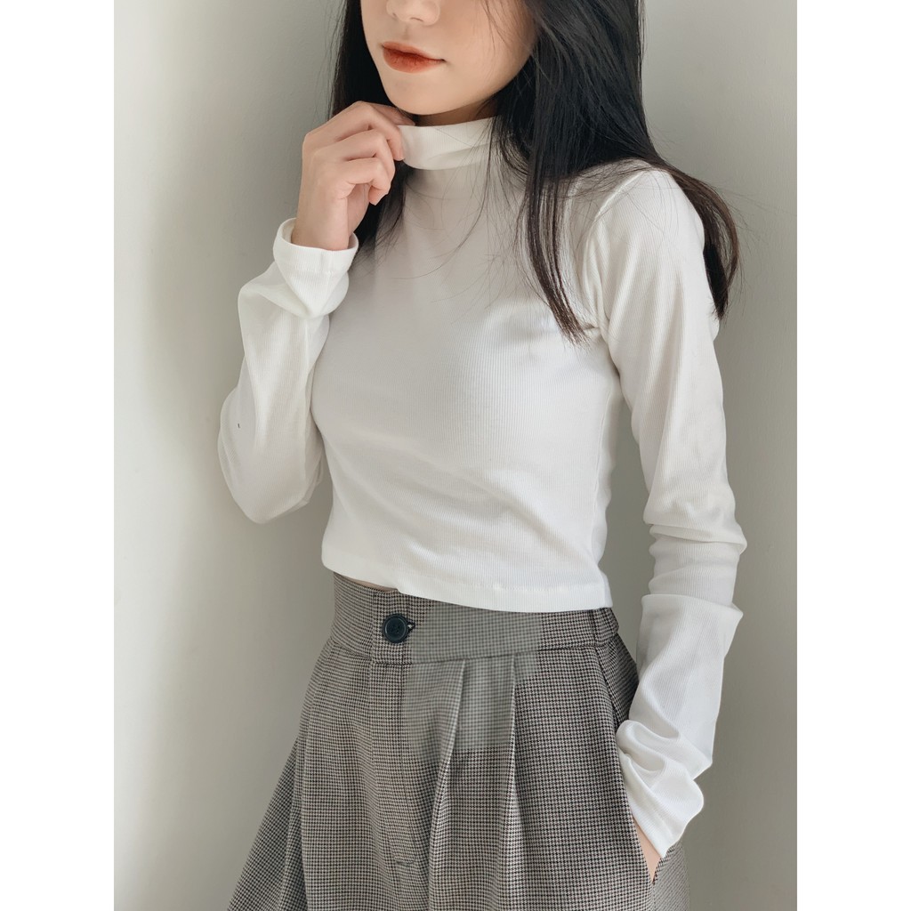 áo thun gân trơn cổ 3 phân TKP115 LOLLIE STUDIO