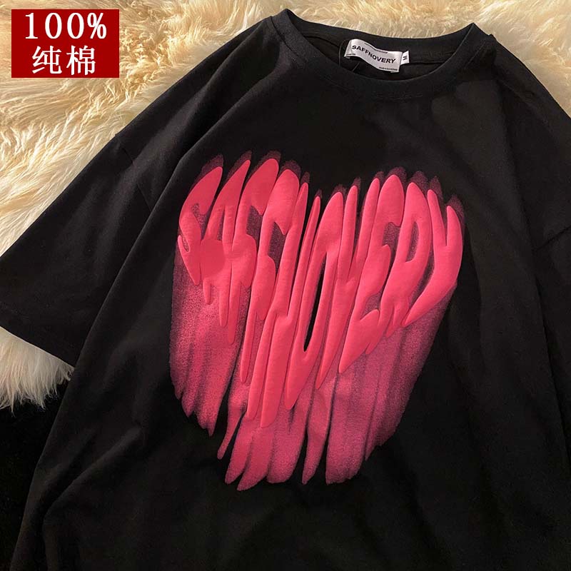 Áo Thun Cotton Tay Ngắn Dáng Rộng Phong Cách Harajuku Hàn Quốc Thời Trang Mùa Hè Mới Cho Nữ 2021