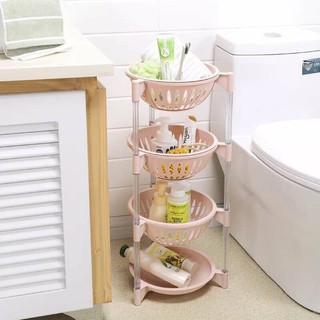 Kệ 4 tầng rổ nhựa tròn có ảnh thật