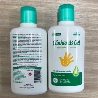 Gel sát khuẩn tay nhanh Clinhands 70ml (date xa)