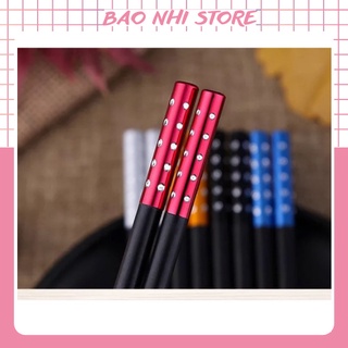 Đũa ăn đính hạt dài 24cm chống trơn chống nước chống cong vênh (Hộp 10 đôi) 88194 BẢO NHI SHOP