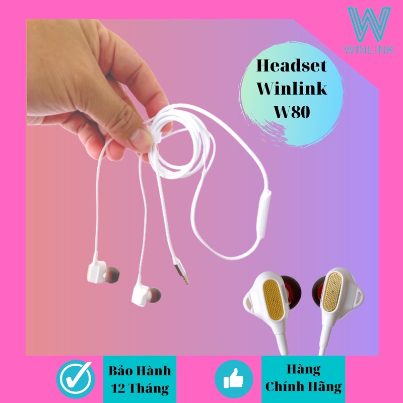 TAI NGHE WINLINK W80 (ĐẦU TRÒN CHO MỌI LOẠI MÁY)