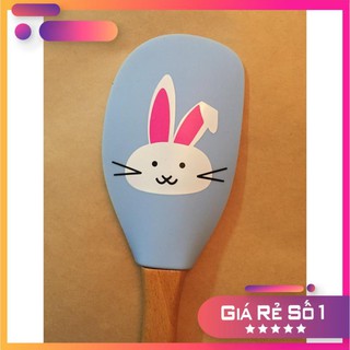 Phới Silicon Vét Bột Cán Gỗ Breadleaf - Spatula Size Đại