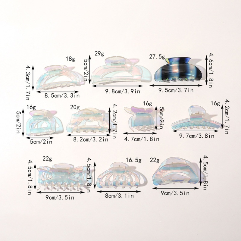 Kẹp Tóc Móng Vuốt Trong Suốt Màu Sắc Gradient Dành Cho Bạn Gái