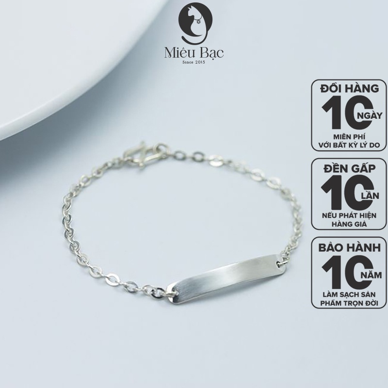 Lắc tay bạc nữ họa tiết dây xích khắc tên chất liệu bạc 925 thời trang phụ kiện trang sức nữ Miêu Bạc L400224