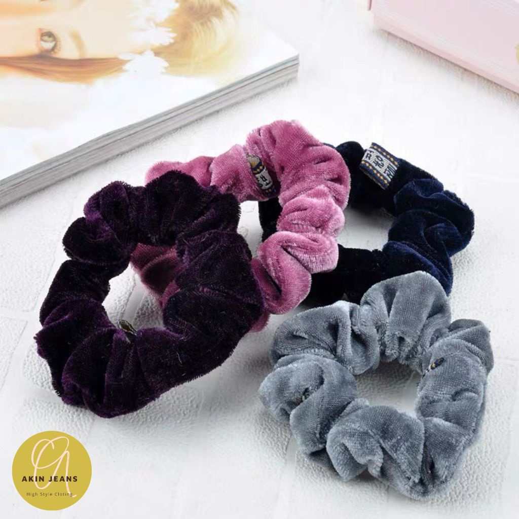 Dây Buộc Tóc Scrunchies Họa Tiết Thời Trang Nữ Tính, Cột Tóc Scrunchies Dễ Thương Giá Rẻ Shop Akin Jeans Qc