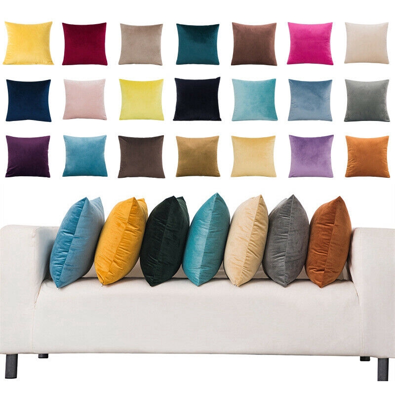 Vỏ Gối Nhung Vuông 16x16 "18x18" 20x20 "22x22" 24x24 "Trang Trí Nhà Cửa