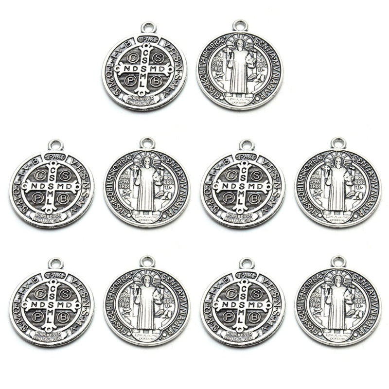 Flgo Saint Saint Benedict Set 10 Vòng cổ Thánh Giá Thánh Giá Saint Benedict Exorcist Christian Trang Sức Lati