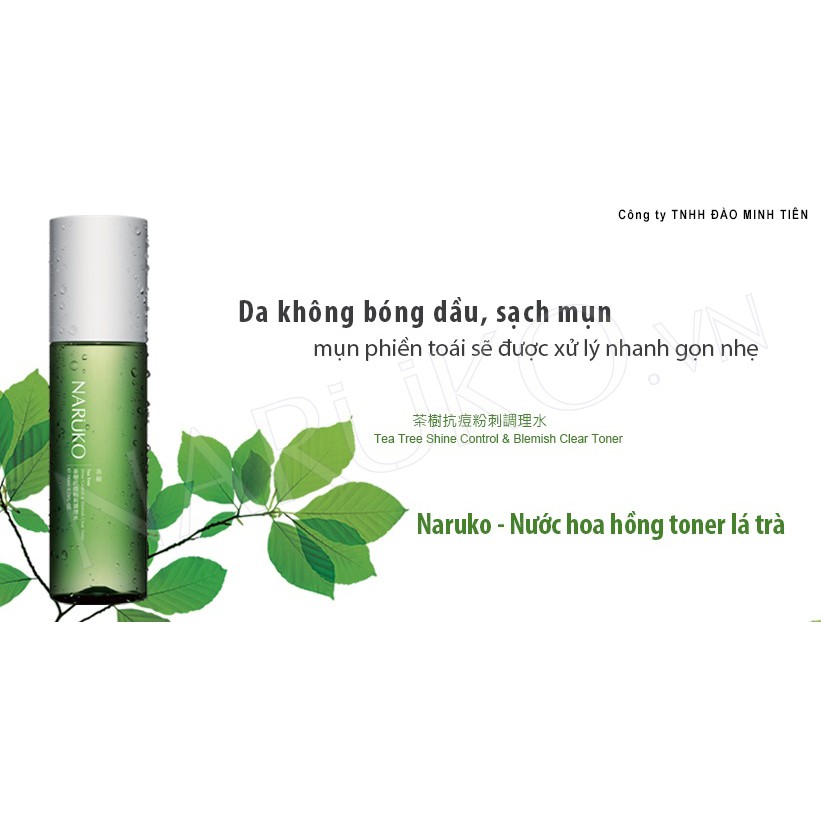 Toner nước hoa hồng Naruko trà tràm Tea Tree Shine Control and Blemish Clear Toner 150ml (Bản Đài)