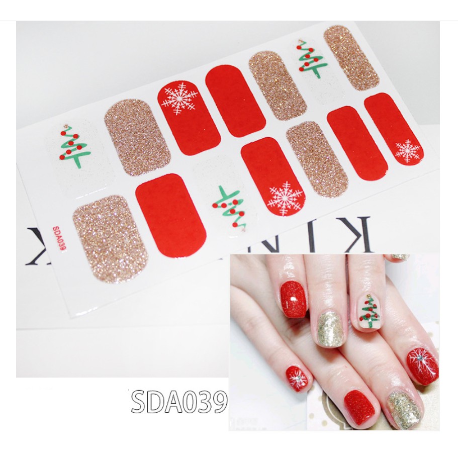 Bộ dán móng 3D chơi lễ Noel Giáng Sinh