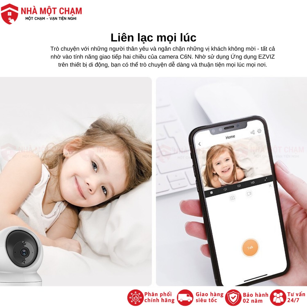 Camera wifi Ezviz C6N 1080P quay quét 360 độ, đàm thoại 2 chiều | BigBuy360 - bigbuy360.vn