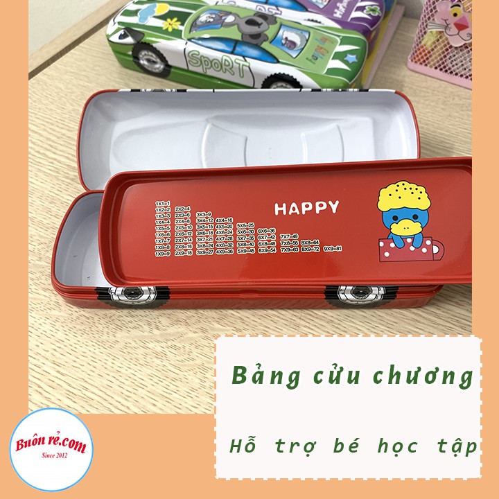 Hộp bút ôtô 2 ngăn kim loại dễ thương cho bé học tập Buôn Rẻ 01217