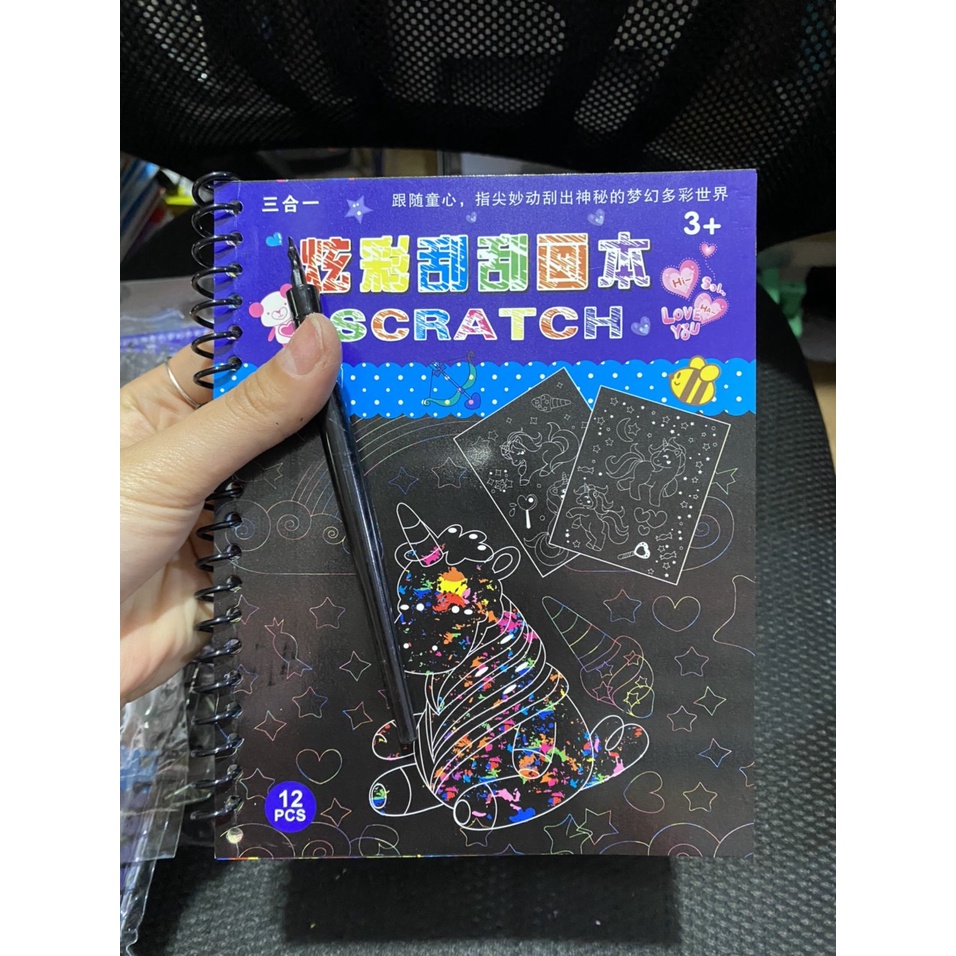 Sổ tay ma thuật Scratch Note hình các con vật kèm bút cào