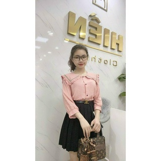 Aó sơ mi xịn xò áo sơ mi kẻ cổ viền bánh bèo trend cho hè 2021 đây ạ