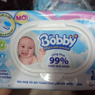 Khăn ướt Bobby loại 100 tờ ( không mùi)