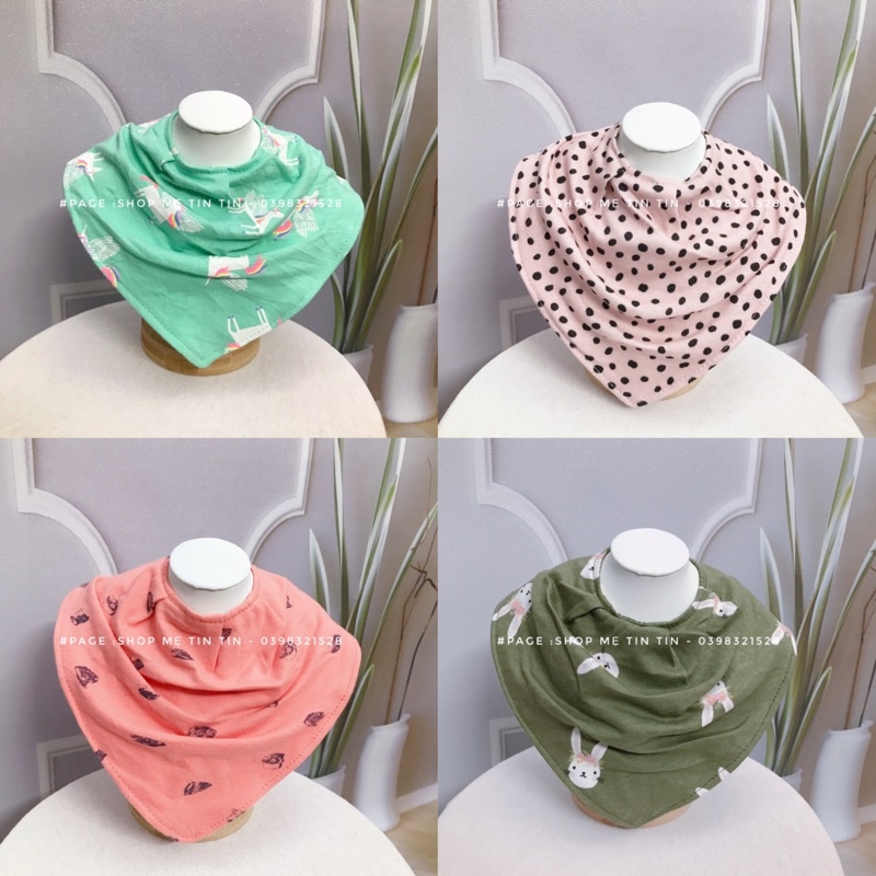 Yếm cổ cotton loại mỏng cho bé [ 0-12m]