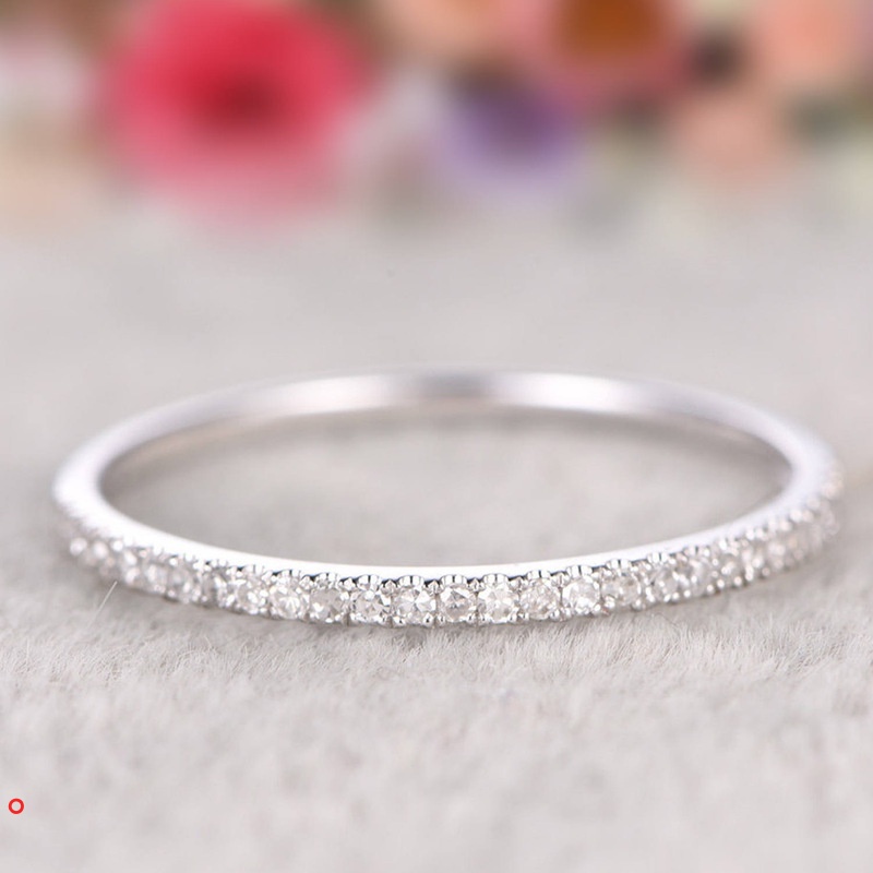 Nhẫn bạc nữ một hàng đá bạc ta - Nhẫn nữ bạc đẹp