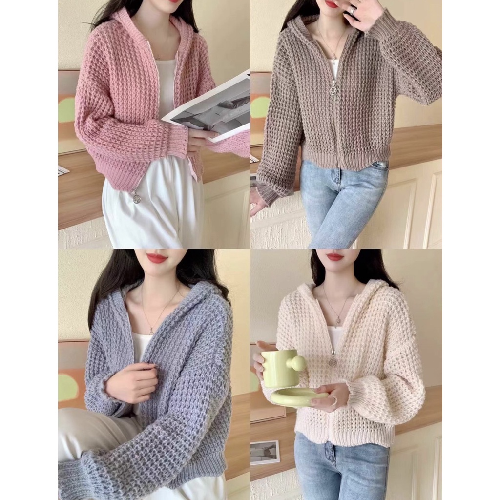 Áo len mũ trơn nhẹ nhàng ngọt ngào trẻ trung năng động DA88