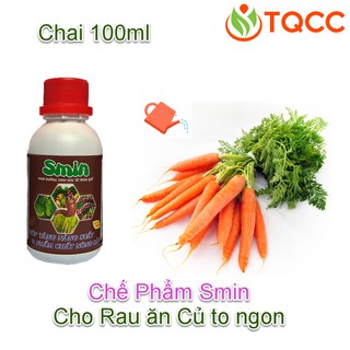 Phân tưới gốc hữu cơ vi sinh Smin cho rau ăn củ to và ngon chai 100ml