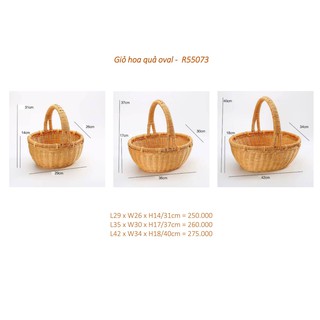 GIỎ TRÒN ĐỰNG HOA QUẢ – MÀU TỰ NHIÊN HOẶC XANH CỐM