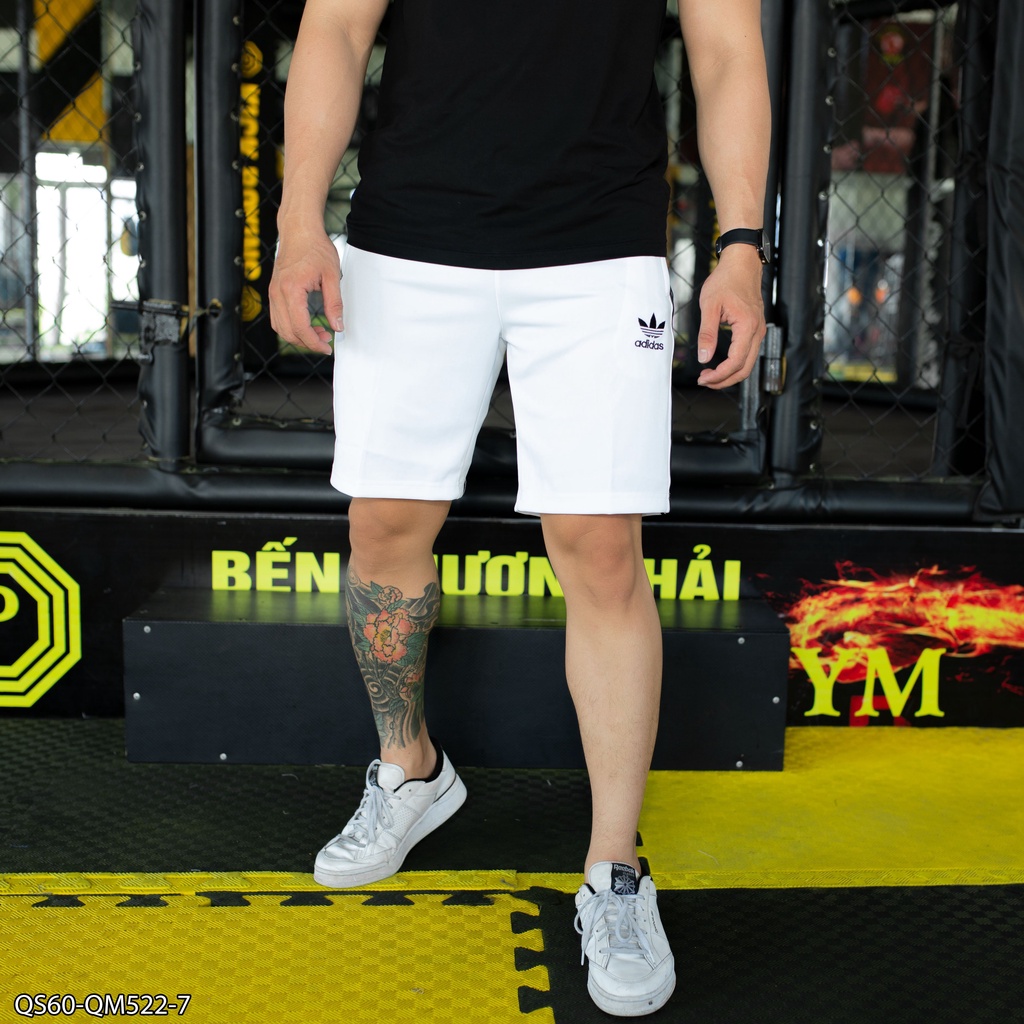 Quần short thể thao kẻ viền adidas QS60 - thời trnag nam vxnk