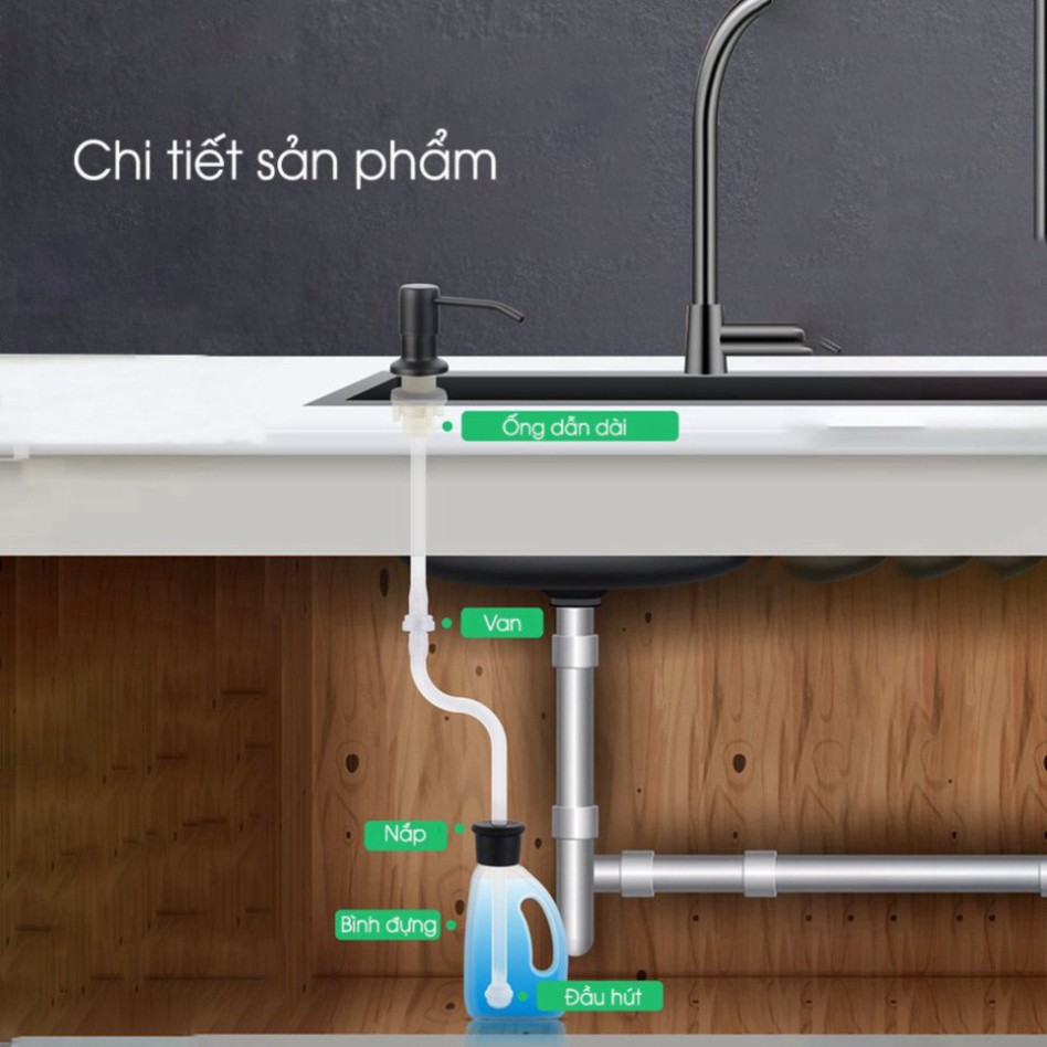 Bơm Hút Dầu Rửa Bát Xà Phòng Có Vòi Xịt Lắp Chìm Bồn Rửa Bát Bồn Cầu Tiện Lợi Bộ Hút Inox Ống Silicon