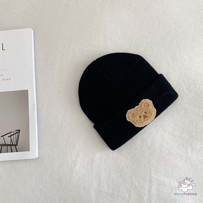 Mũ beanie Co Giãn Hình Gấu Đáng Yêu Cho Bé