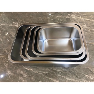 Khay đựng thực phẩm inox chữ nhật sâu 30*40cm