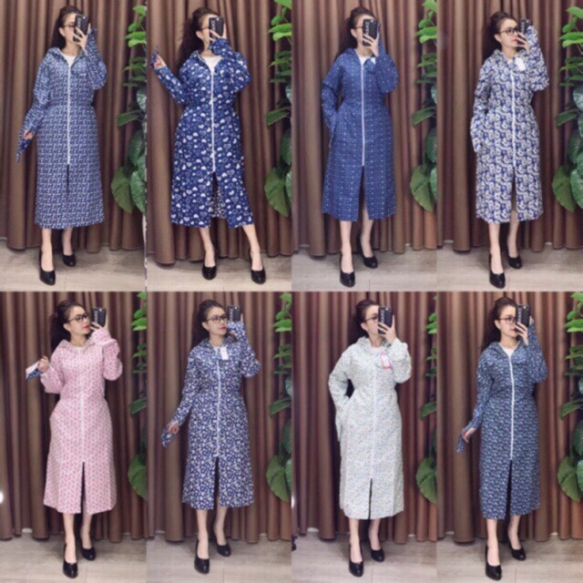 Áo nắng thân dài mặc 2 mặt kèm KT