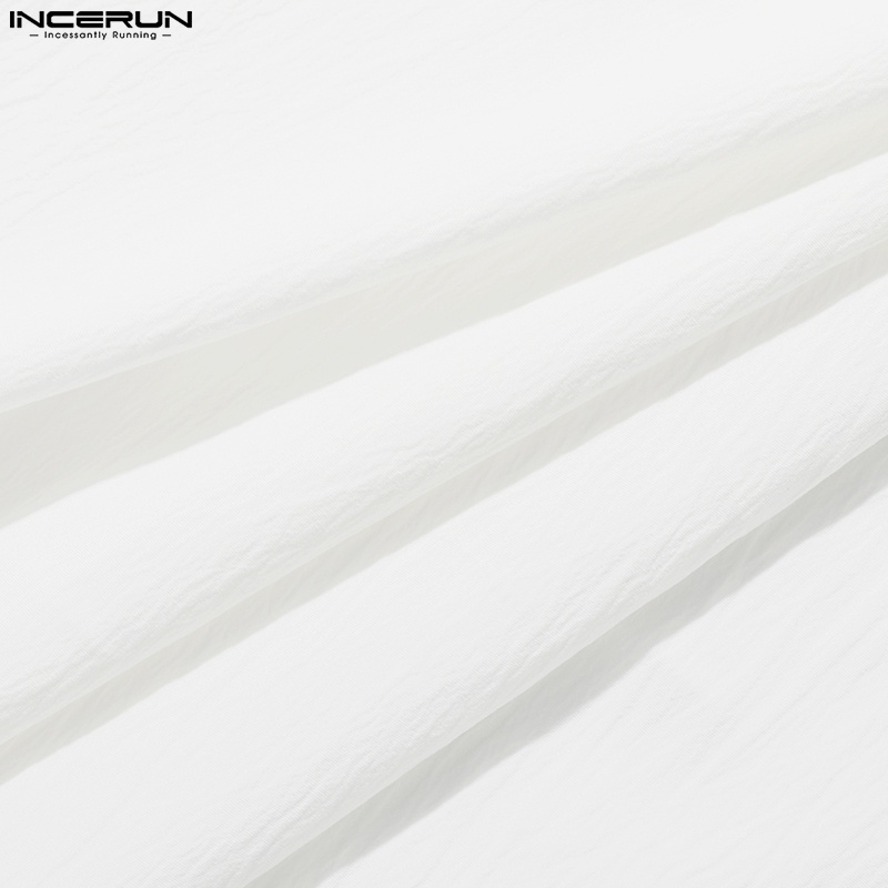 Áo thun INCERUN ba lỗ cổ V nhãn dán cho nam