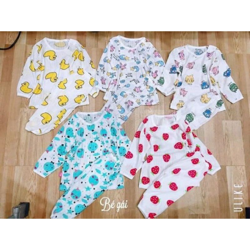 Bộ Cotton Dài Tay Cho Bé 6-15 Kg | WebRaoVat - webraovat.net.vn