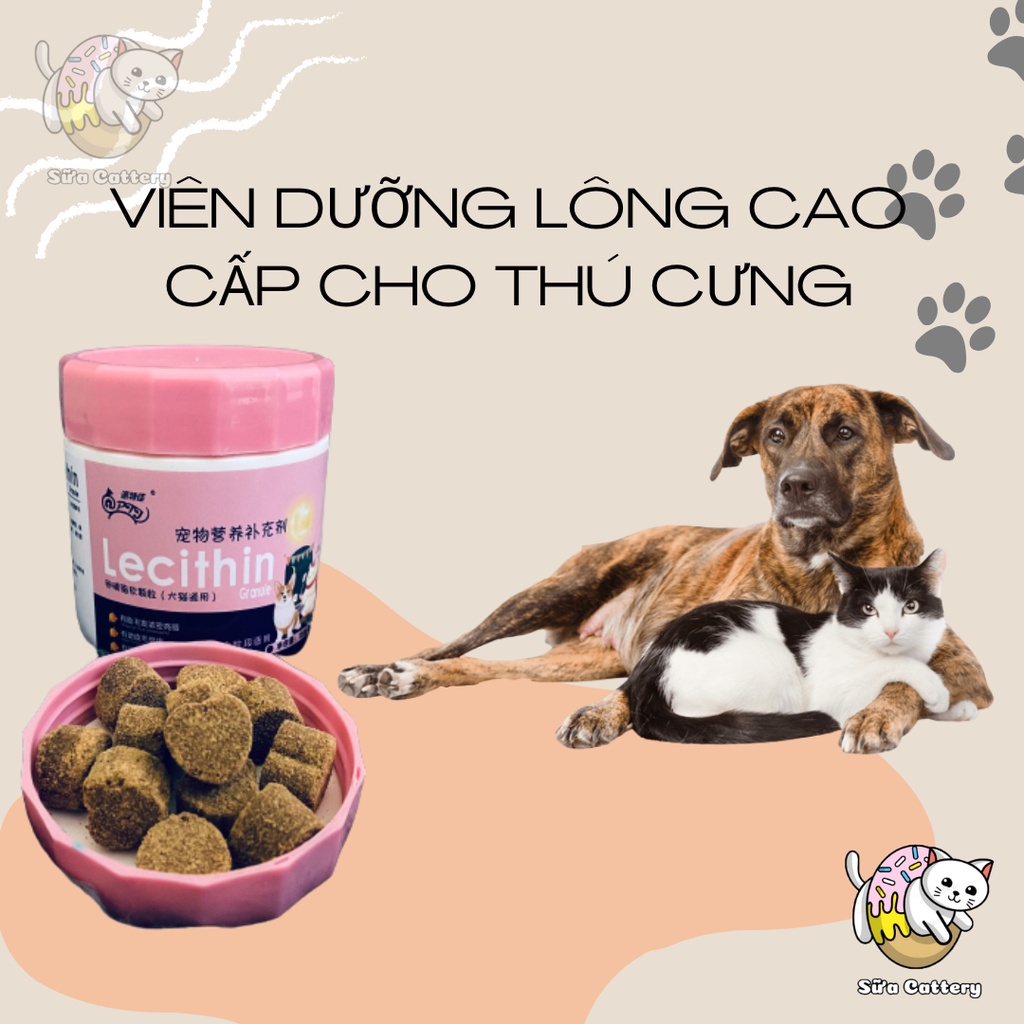 Viên dưỡng lông cho chó mèo 120G, mượt lông, làm chắc nang lông, giảm rụng lông, tiêu búi lông cho chó mèo