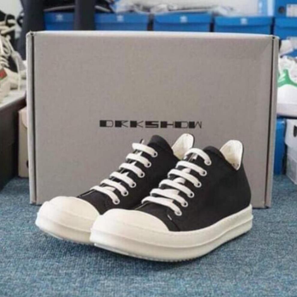 Giày Rick Owen - Giày Sneacker Buộc Dây Cổ Thấp Hàn Quốc Đế Thơm Vani