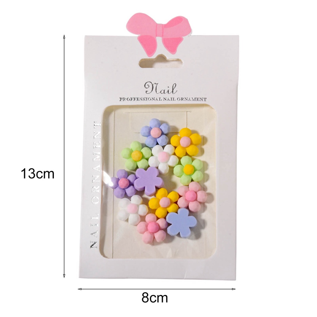 Set 12 Phụ Kiện Trang Trí Móng Tay Hình Gấu Hoạt Hình DIY