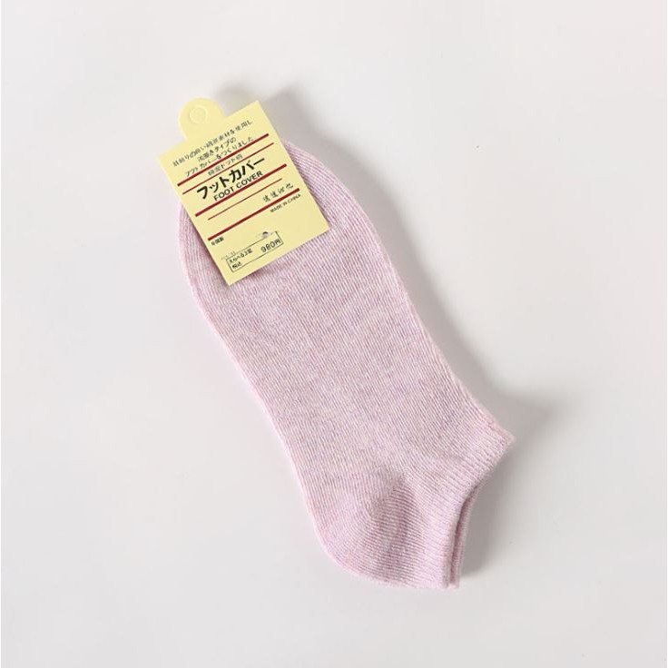 Tất vớ nữ cổ ngắn chất cotton màu Pastel siêu mềm mại thấm hút tốt