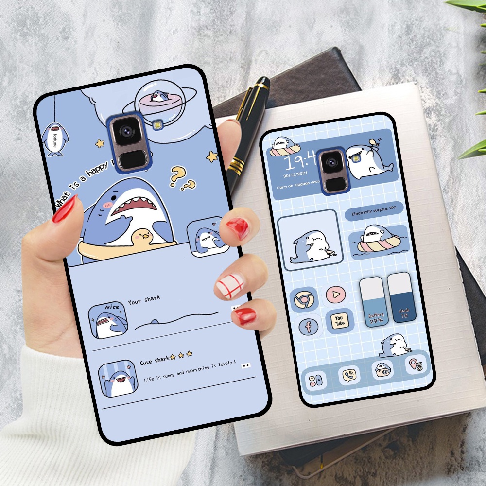 Ốp lưng Samsung A5 2018 / A8 2018 / A8 Plus / A8+ in hình nền cá mập đáng yêu giá rẻ