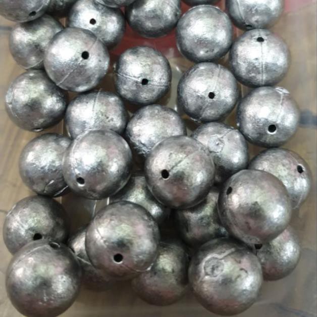 {1KG} Chì Câu Viên Bi Tròn, chì nho . Xuyên Tâm 4->50gr