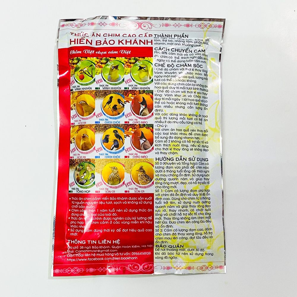 Cám chim tổng hợp Hiển Bảo Khánh số 0 cao cấp 200gram - Cám tổng hợp Hiển Bảo Khánh số 0 giá rẻ