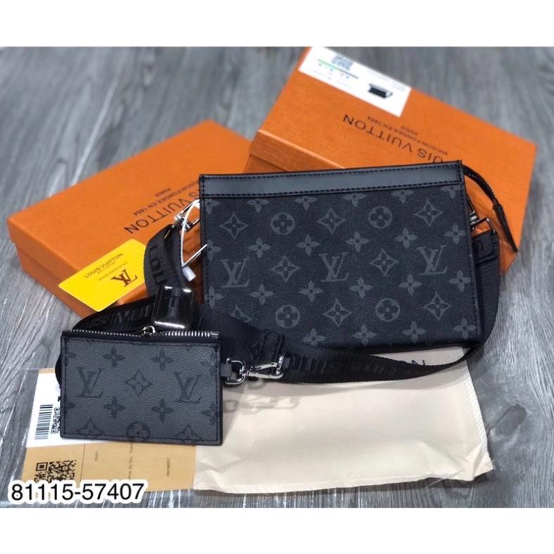 Túi Đeo Chéo Nam Hoa Đen LV Siêu Cấp - Túi Đeo Chéo In Hoạ Tiết Hoa Siêu Cấp