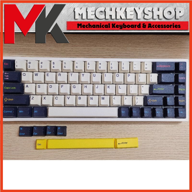 [Mã 44ELSALE2 giảm 7% đơn 300K] Bộ nút keycap PBT Keydous Nj68 Max 68 + 7 phím, Cherry Profile