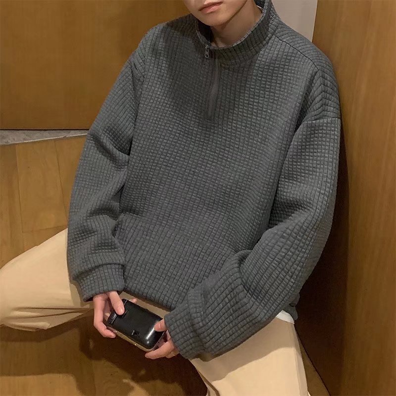 Áo Khoác Nam Cổ Đứng Màu Trơn Phong Cách Hàn Quốc