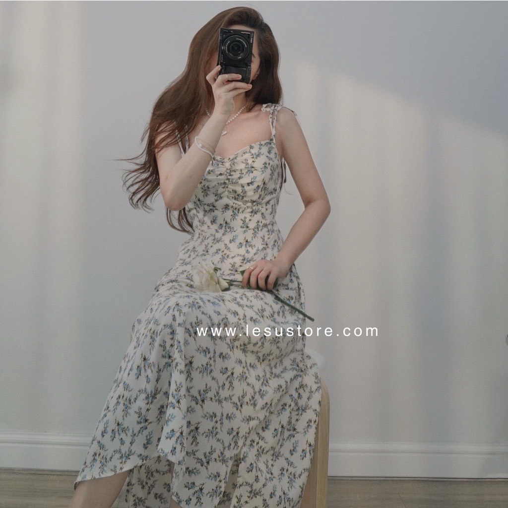 Sét Váy Hai Dây Hoa Nhí 💖Hàng Tốt💖 Váy Kèm Áo Khoác Cardigan Siêu Đẹp