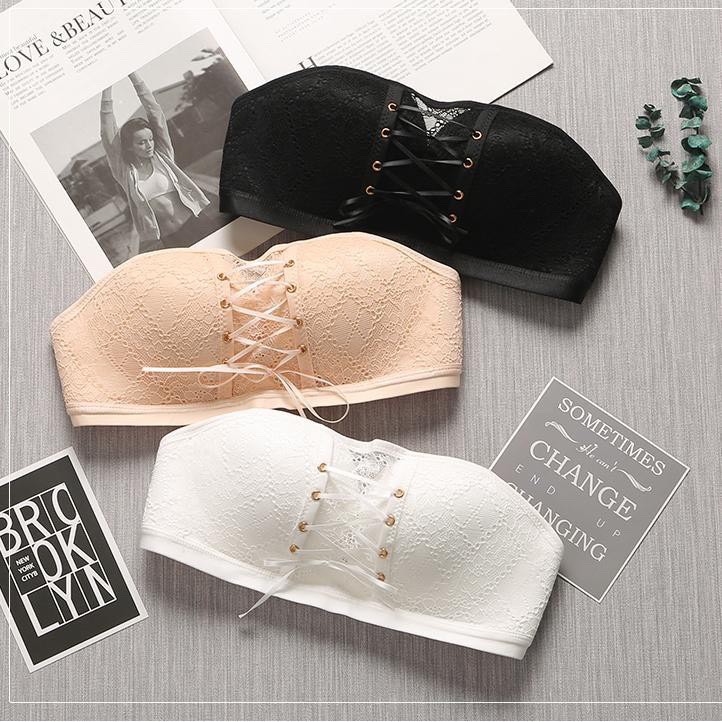 Áo Ngực Ren - Áo Lót Nâng Ngực Mút Bàn Tay ( Tăng Kèm Dây Trong Dây Vải ) A586