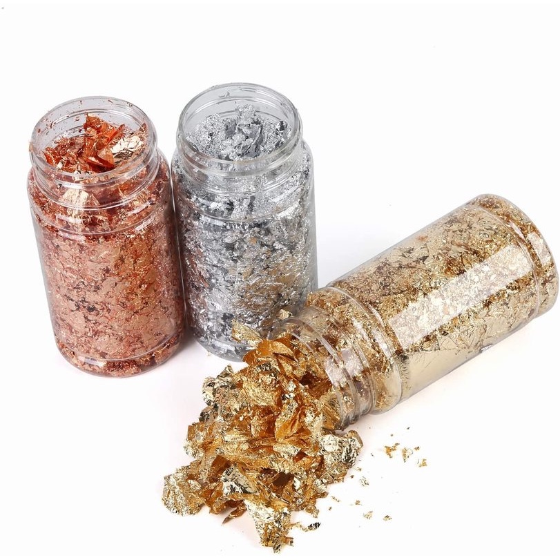 [Hàng mới về] Giấy màu vàng/ bạc làm phụ kiện trang trí nghệ thuật cho móng tay