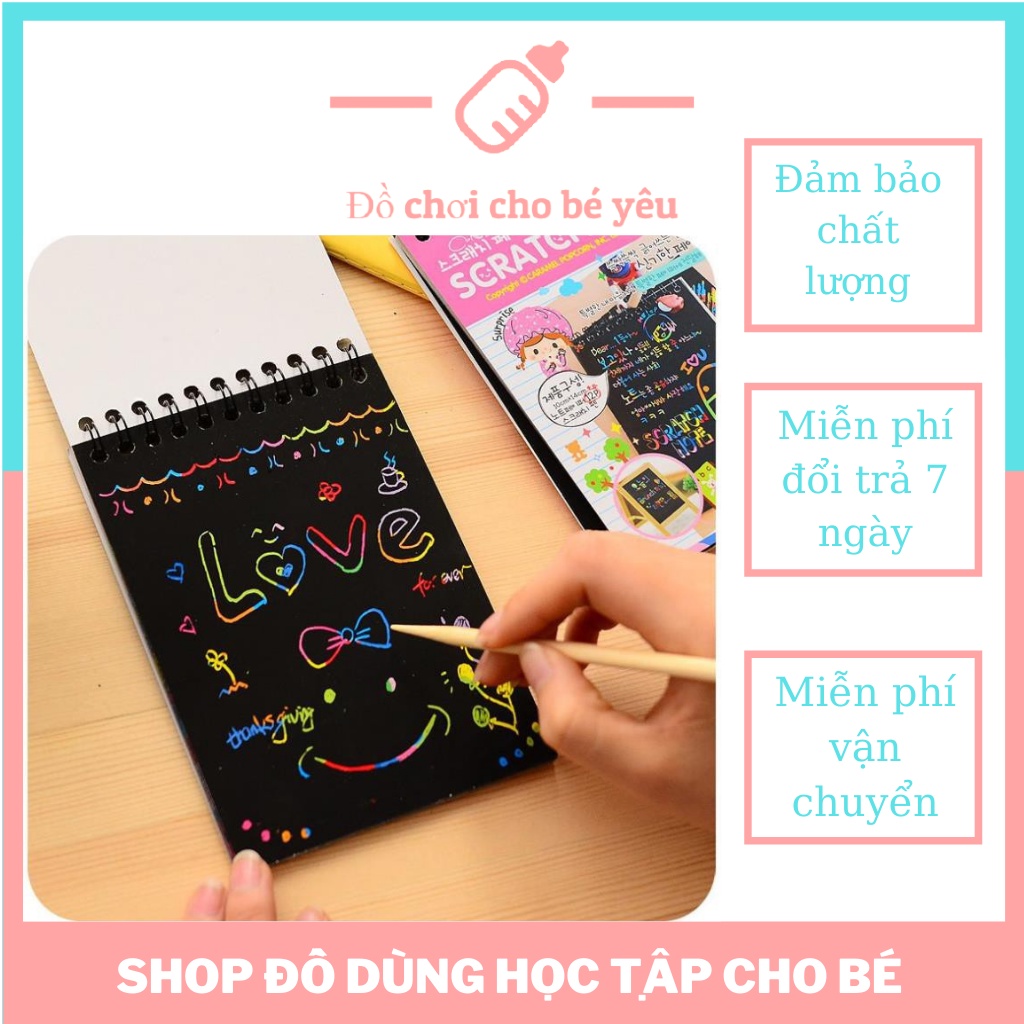 Scratch Note Ảnh Graffiti bảng viết ma thuật nhiều màu