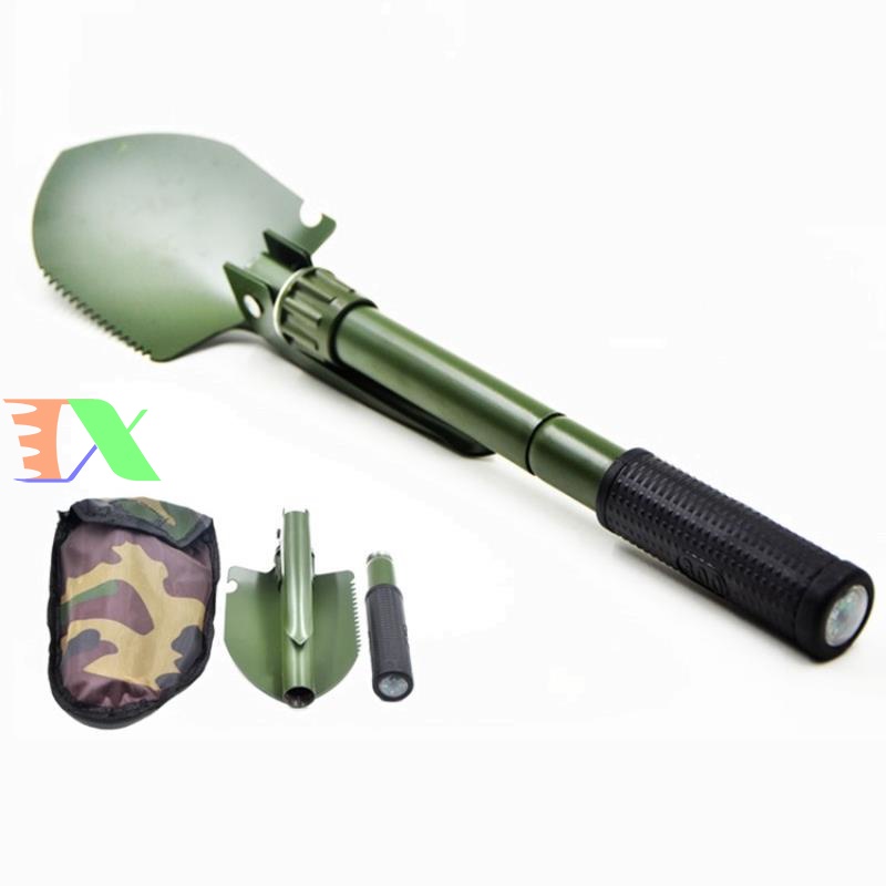 Bộ Cuốc Xẻng Quân Dụng Mini 5 In 1 Đa Năng Đi Phượt Làm Vườn Gấp Gọn Kèm Túi Đựng (PD3243)