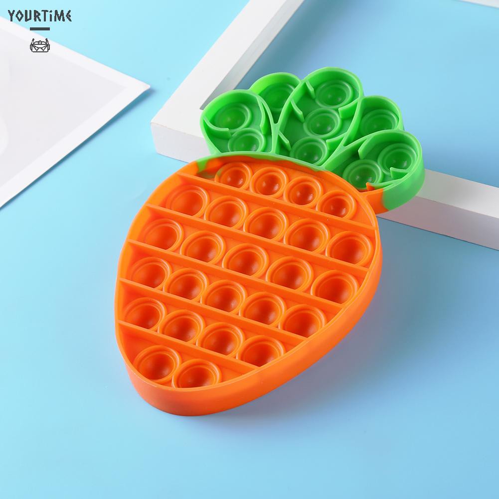Đồ chơi Cartoon Carrot Push Bubble Fidget Toy Squeezing Anti Stress Relaxing Toys