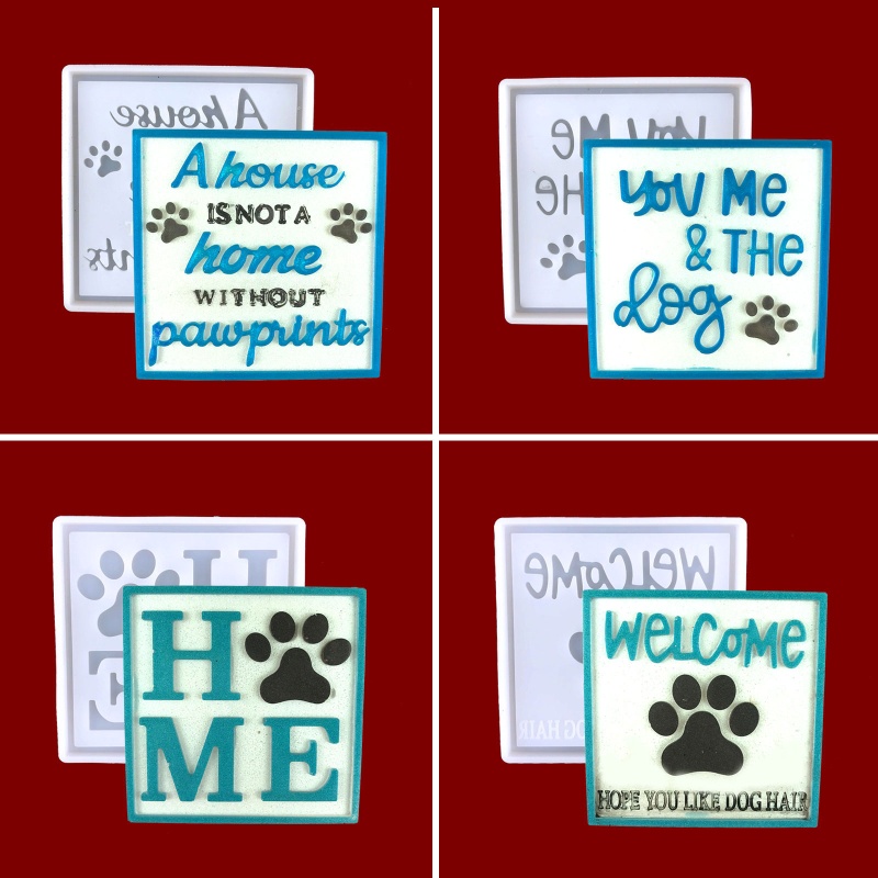 Khuôn Silicone Làm Đế Lót Ly Hình Dấu Chân Chó Dag DIY