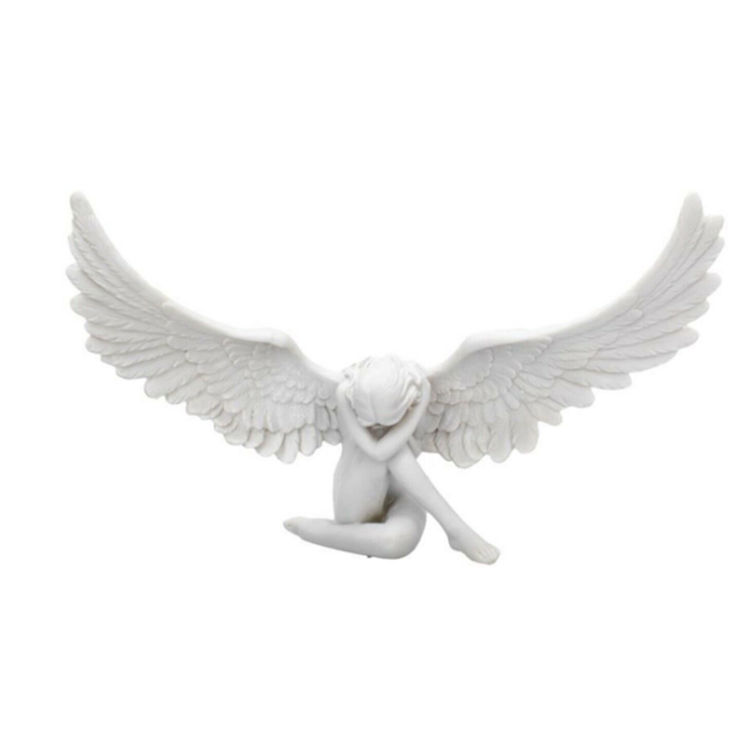 ❤LANSEL❤ Desk Redemption Decorative Statue Resin Angel Statue Yard Lawn Patio with Open Wings Ornaments Home Gardening Decoration Angel Sculpture